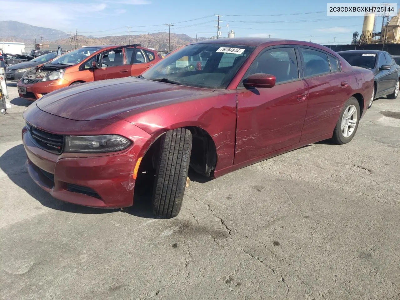 2019 Dodge Charger Sxt VIN: 2C3CDXBGXKH725144 Lot: 76054844