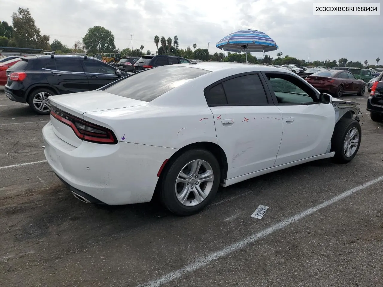 2019 Dodge Charger Sxt VIN: 2C3CDXBG8KH688434 Lot: 76104444