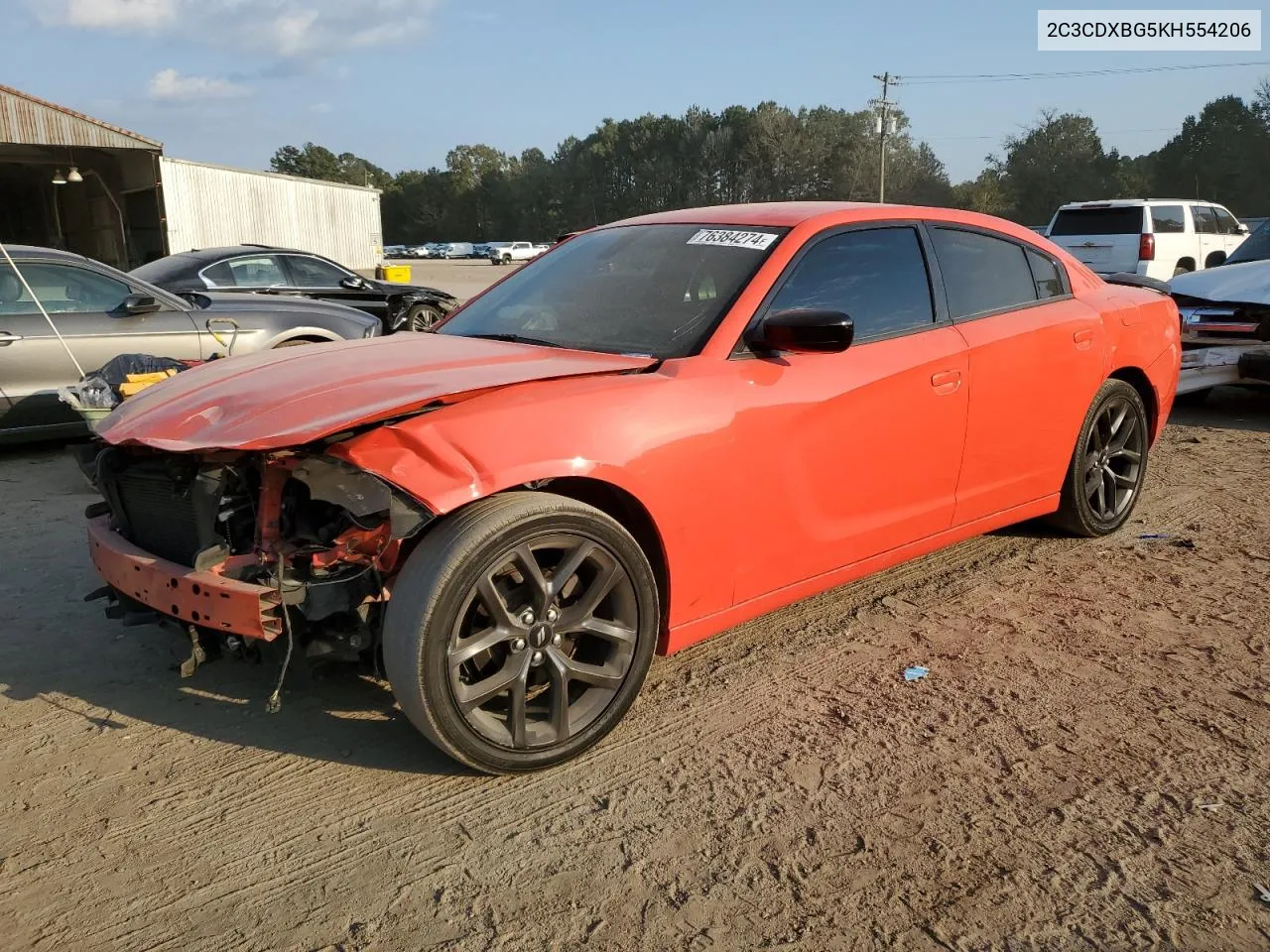 2019 Dodge Charger Sxt VIN: 2C3CDXBG5KH554206 Lot: 76384274