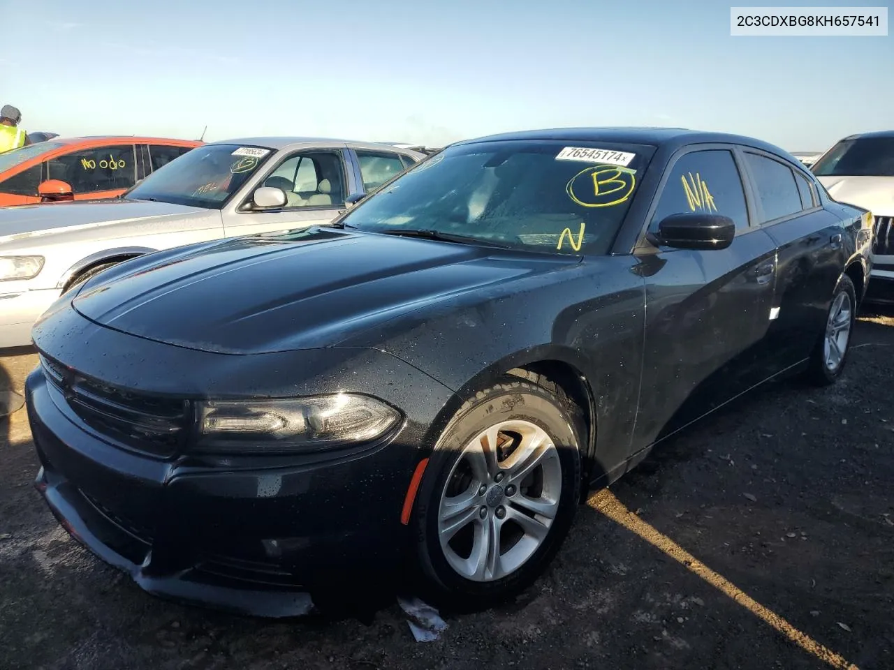 2019 Dodge Charger Sxt VIN: 2C3CDXBG8KH657541 Lot: 76545174