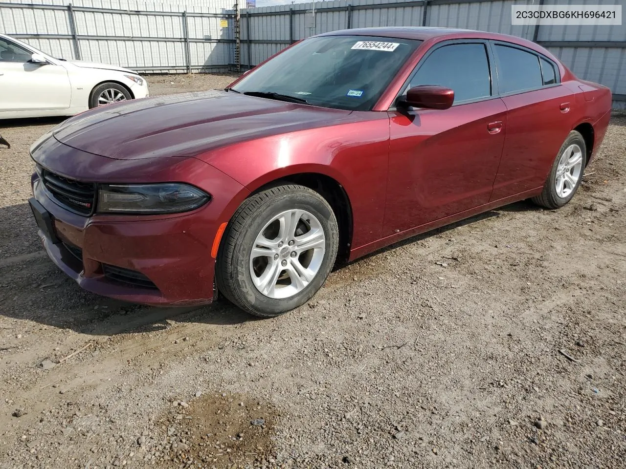 2019 Dodge Charger Sxt VIN: 2C3CDXBG6KH696421 Lot: 76554244