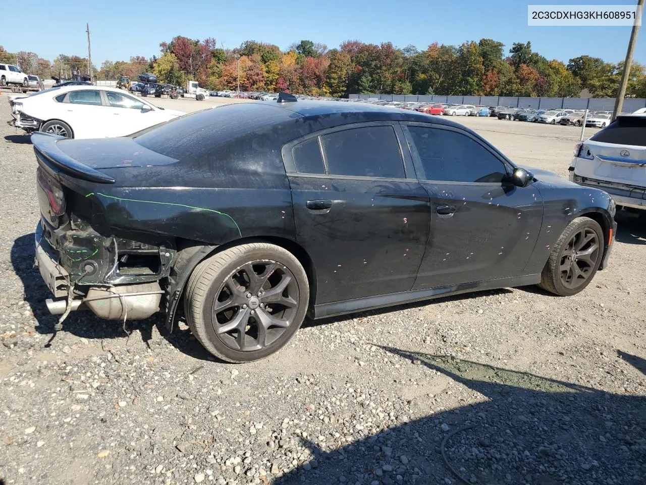 2019 Dodge Charger Gt VIN: 2C3CDXHG3KH608951 Lot: 76812784