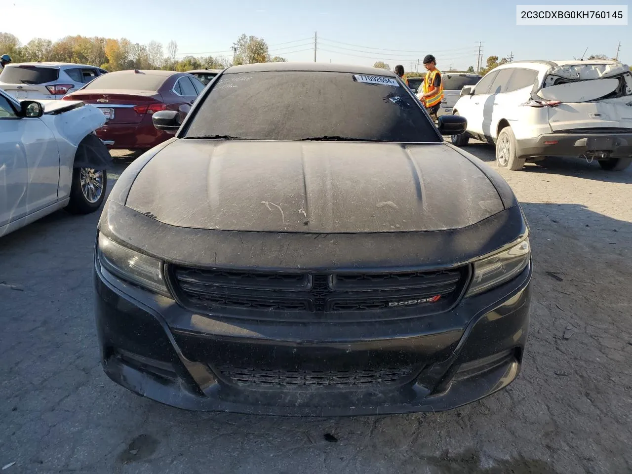 2019 Dodge Charger Sxt VIN: 2C3CDXBG0KH760145 Lot: 77092694