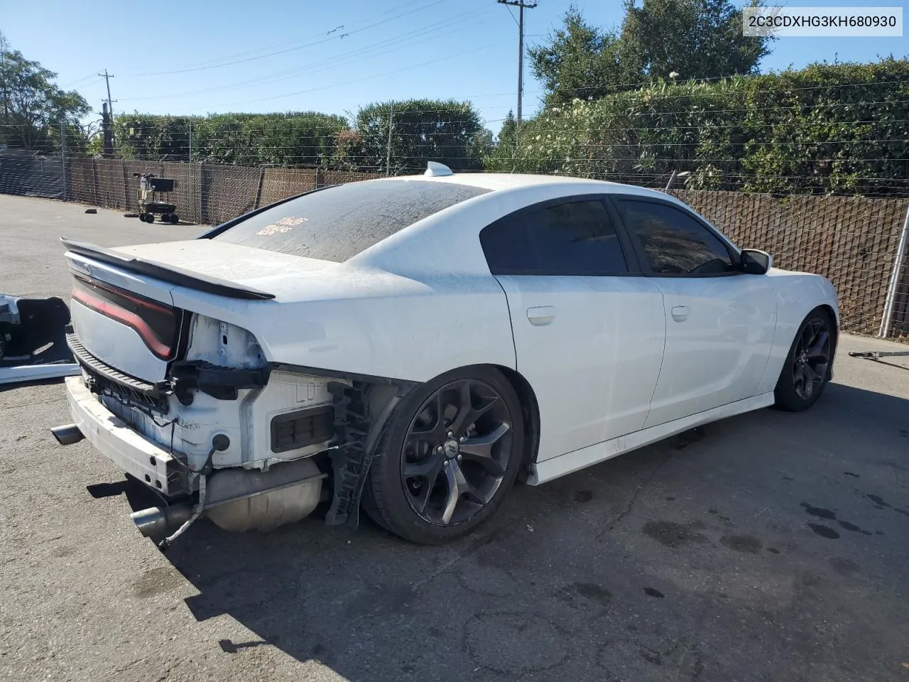 2019 Dodge Charger Gt VIN: 2C3CDXHG3KH680930 Lot: 77186304