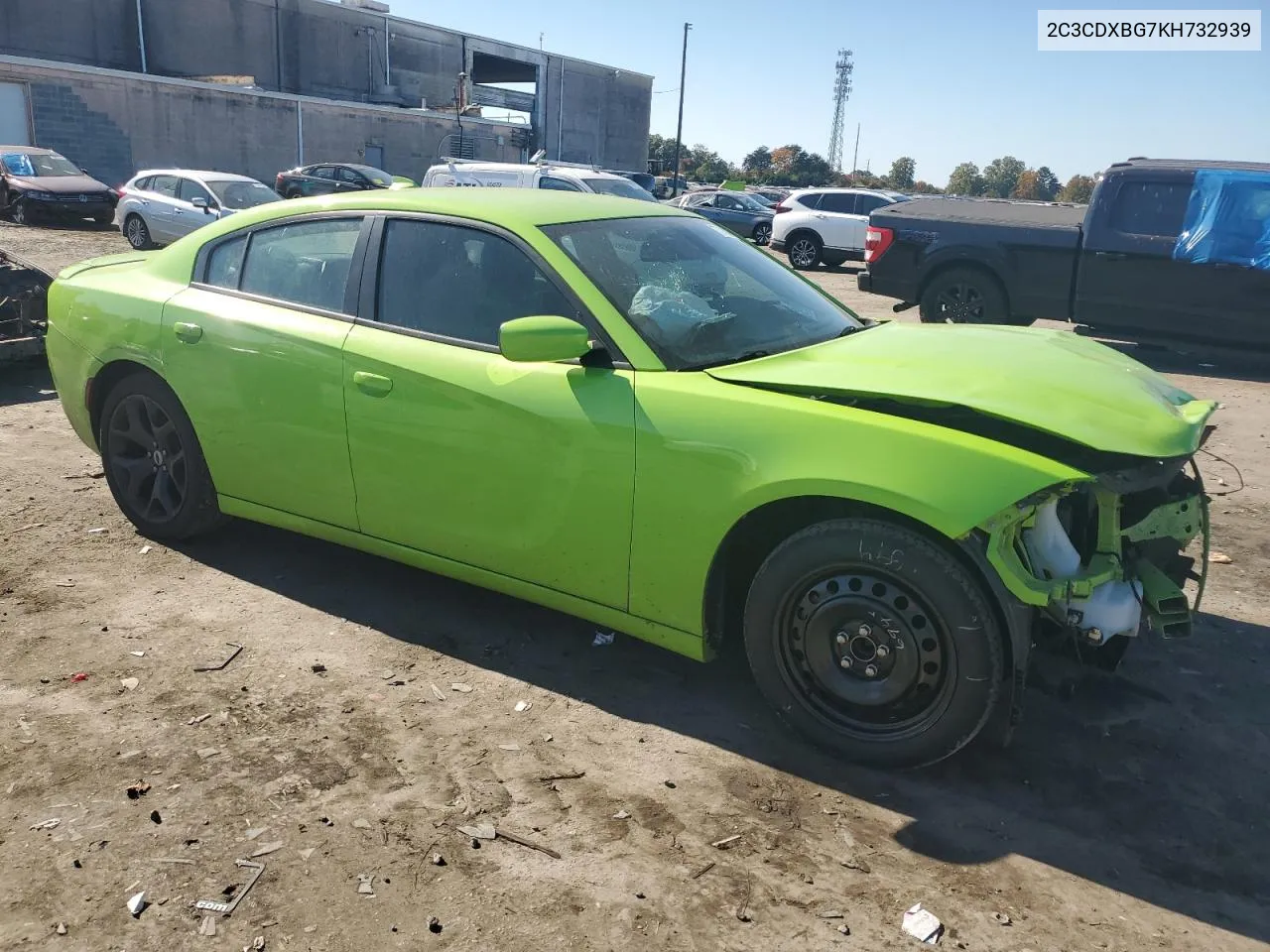 2019 Dodge Charger Sxt VIN: 2C3CDXBG7KH732939 Lot: 77393954