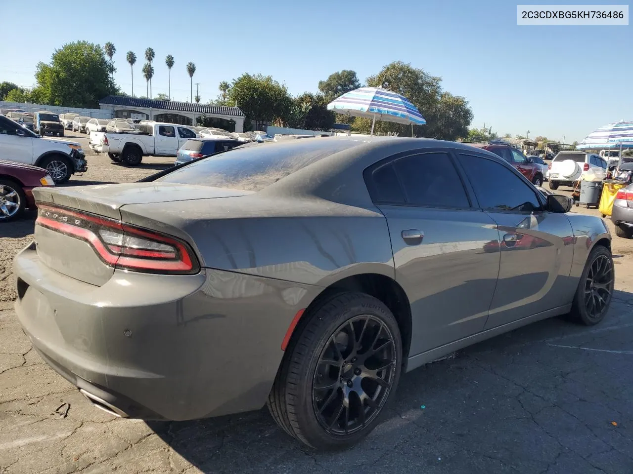 2019 Dodge Charger Sxt VIN: 2C3CDXBG5KH736486 Lot: 77422144