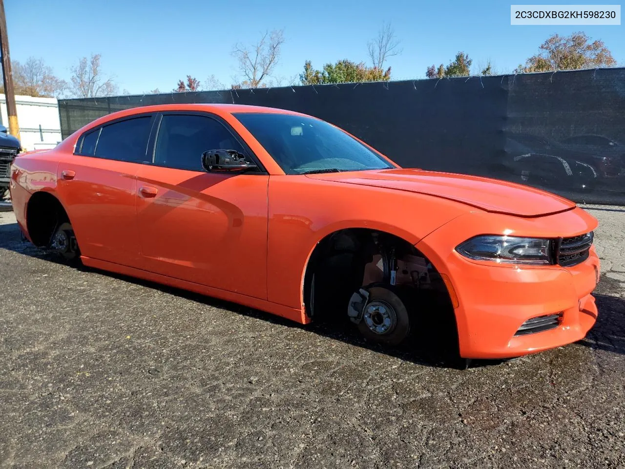 2019 Dodge Charger Sxt VIN: 2C3CDXBG2KH598230 Lot: 77450064