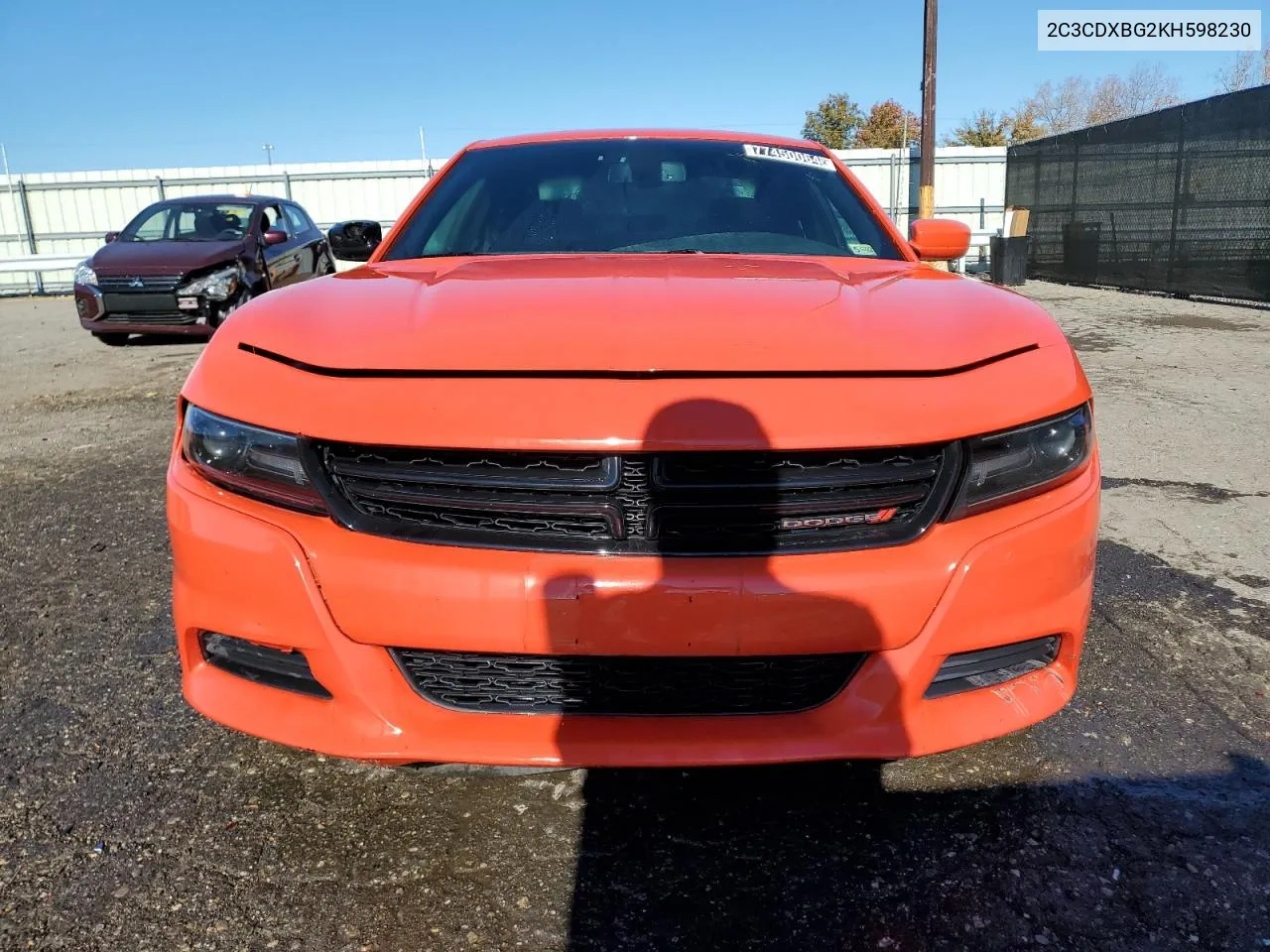 2019 Dodge Charger Sxt VIN: 2C3CDXBG2KH598230 Lot: 77450064