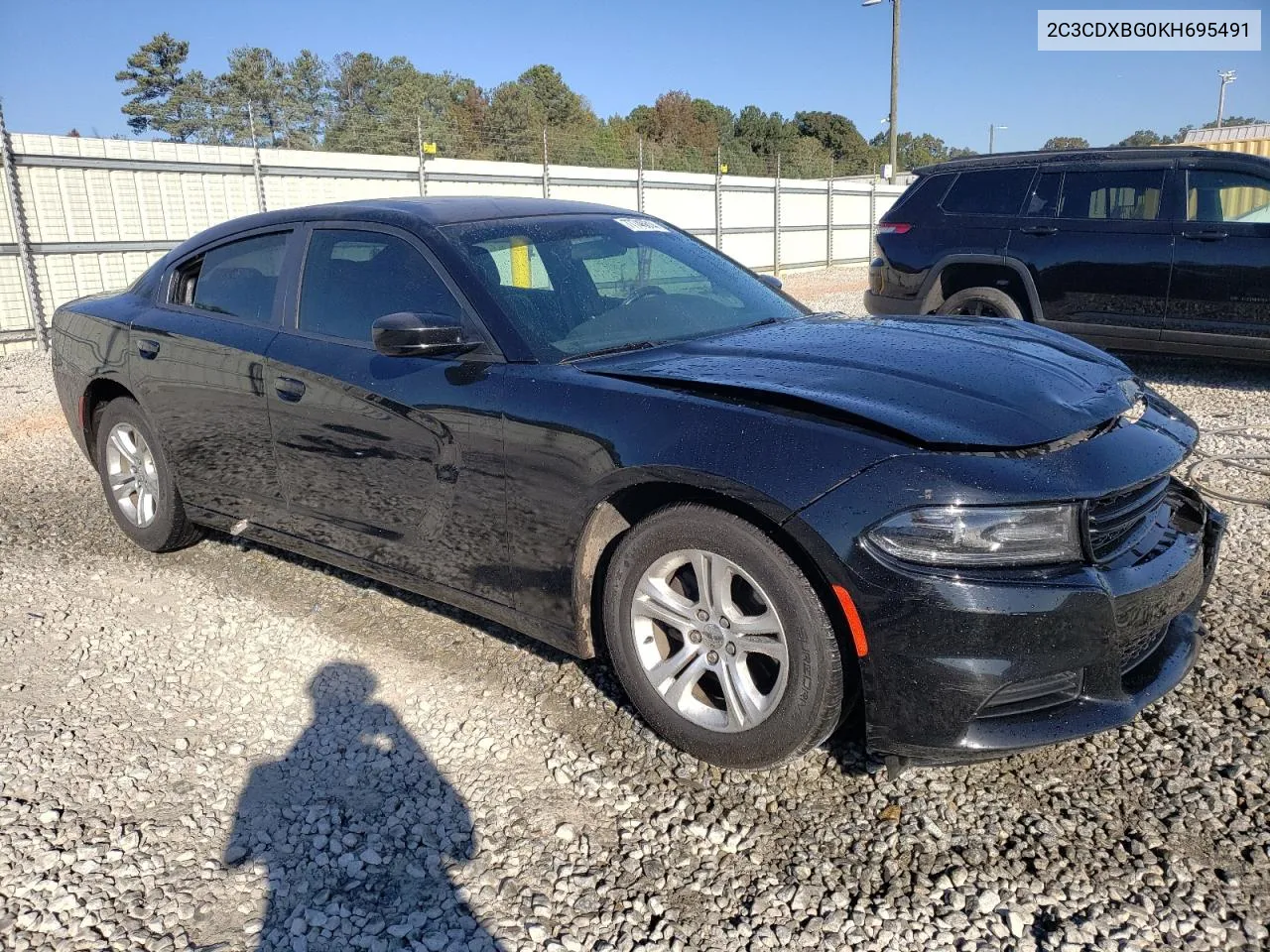 2019 Dodge Charger Sxt VIN: 2C3CDXBG0KH695491 Lot: 77746814