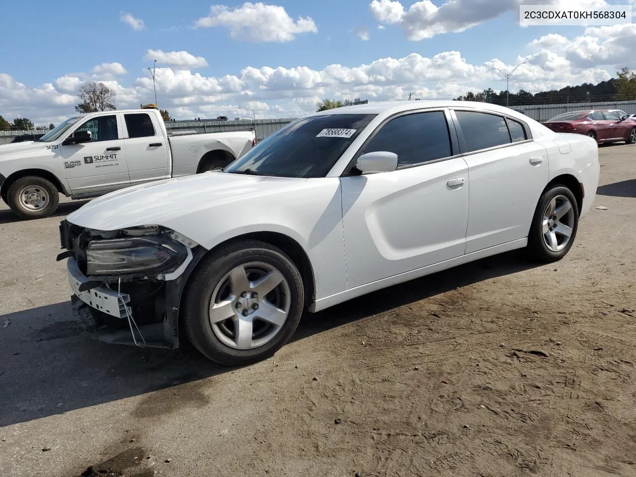 2019 Dodge Charger Police VIN: 2C3CDXAT0KH568304 Lot: 78588374