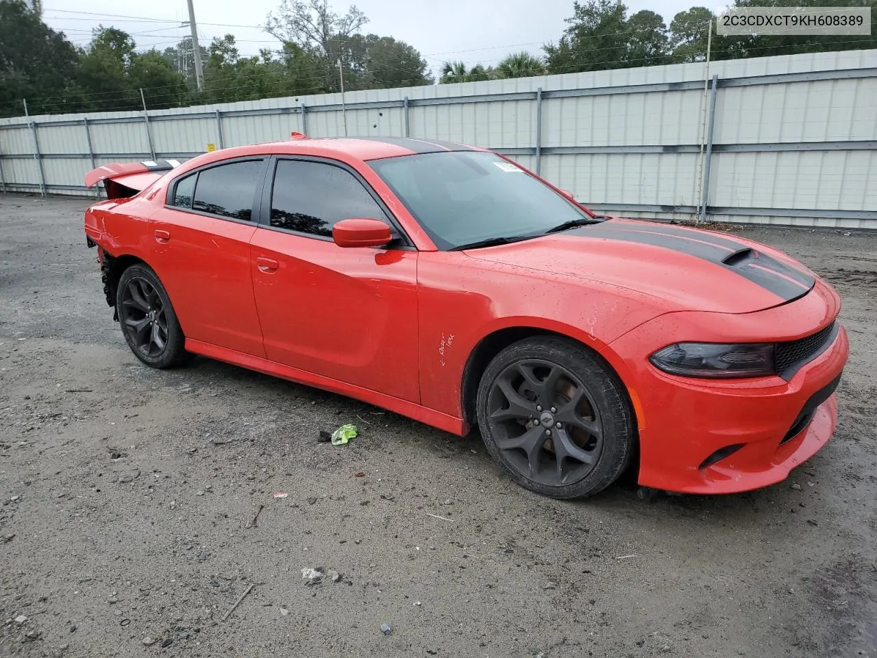 2019 Dodge Charger R/T VIN: 2C3CDXCT9KH608389 Lot: 78789944