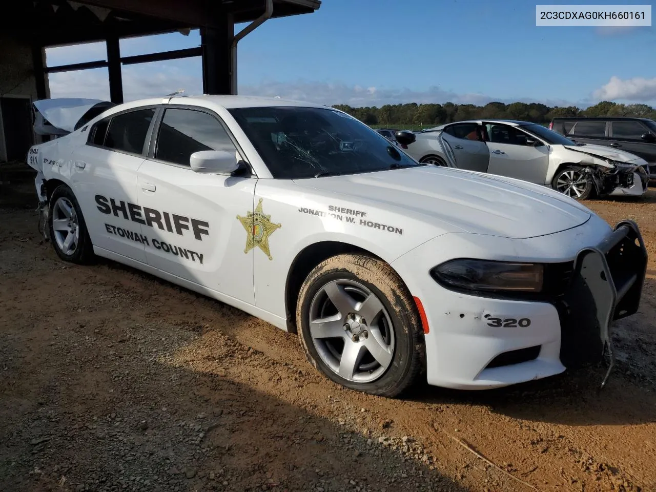 2019 Dodge Charger Police VIN: 2C3CDXAG0KH660161 Lot: 78808654