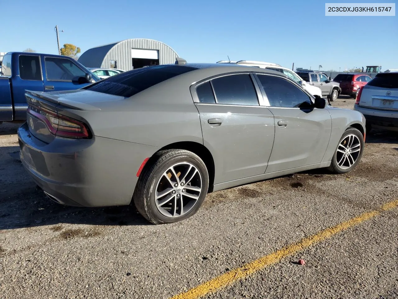 2019 Dodge Charger Sxt VIN: 2C3CDXJG3KH615747 Lot: 79638454