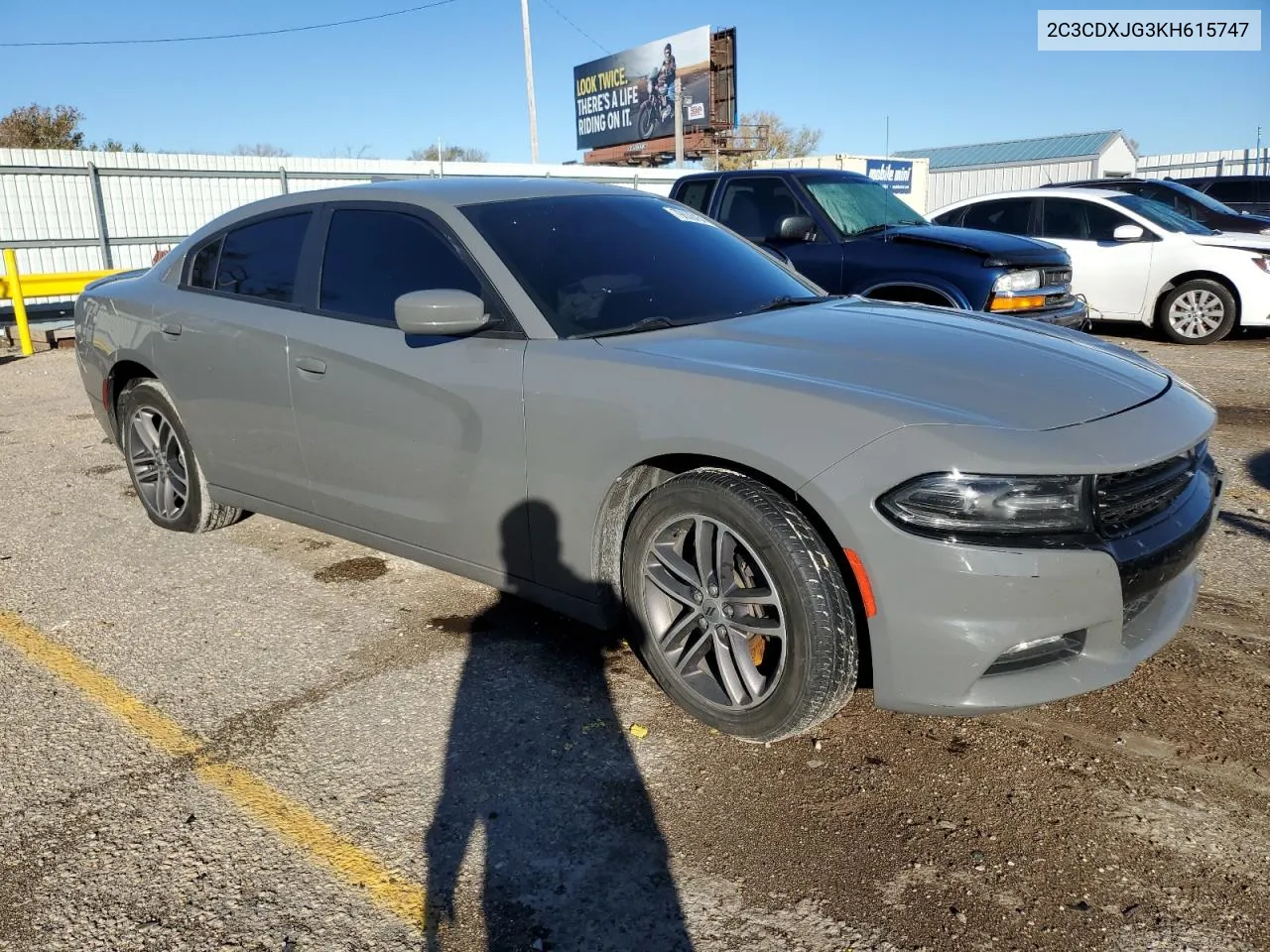 2019 Dodge Charger Sxt VIN: 2C3CDXJG3KH615747 Lot: 79638454