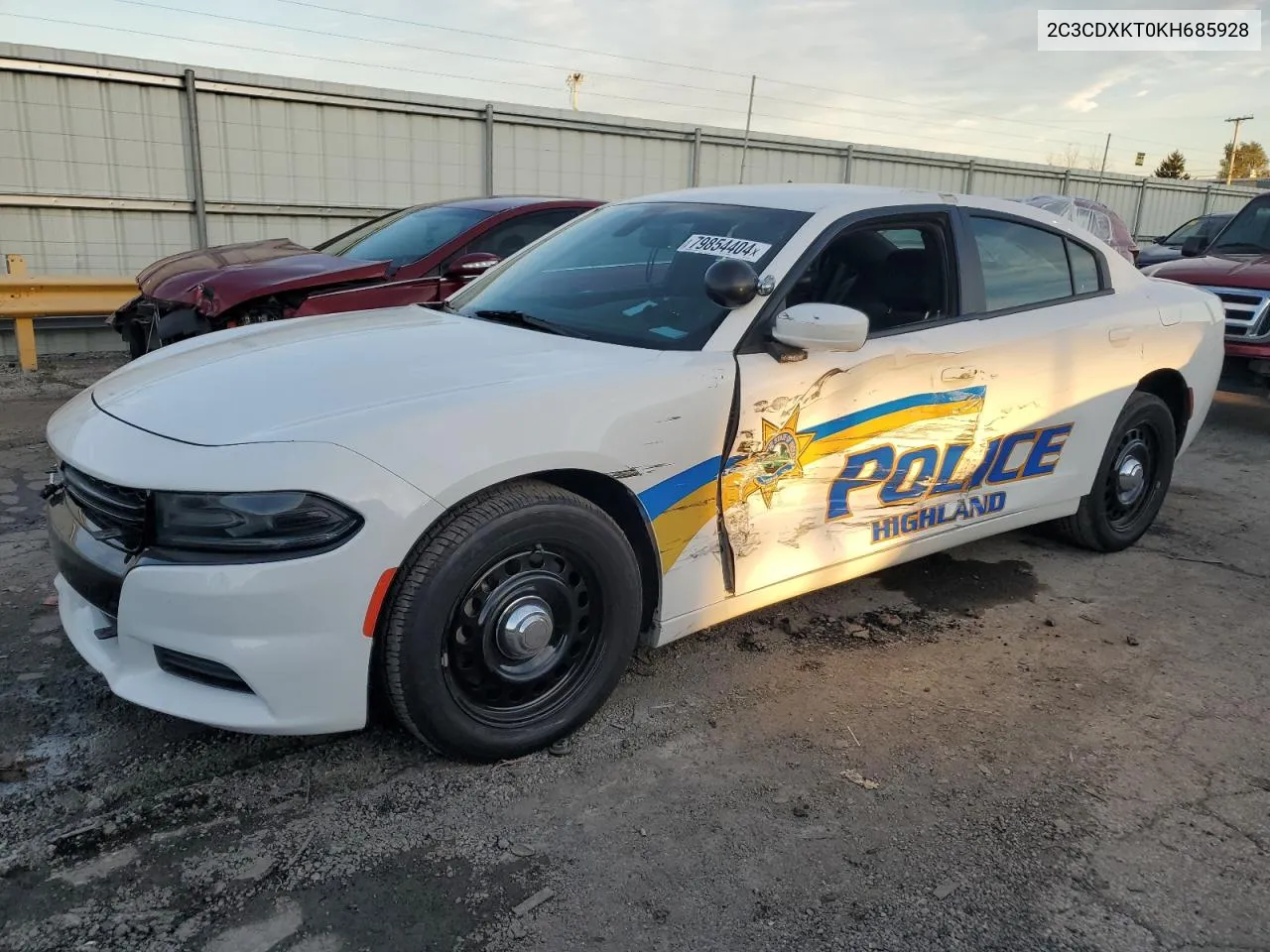 2019 Dodge Charger Police VIN: 2C3CDXKT0KH685928 Lot: 79854404