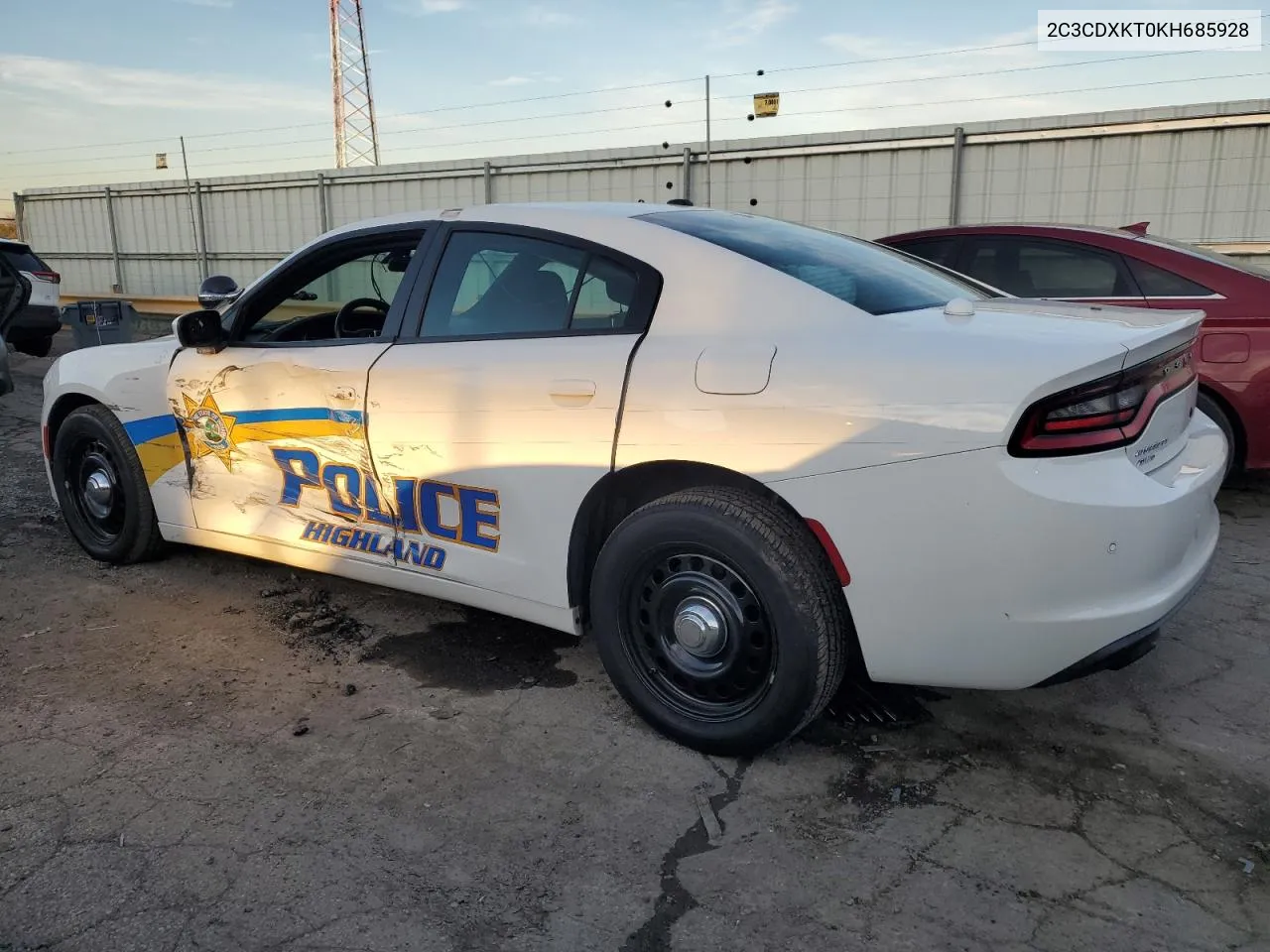 2019 Dodge Charger Police VIN: 2C3CDXKT0KH685928 Lot: 79854404