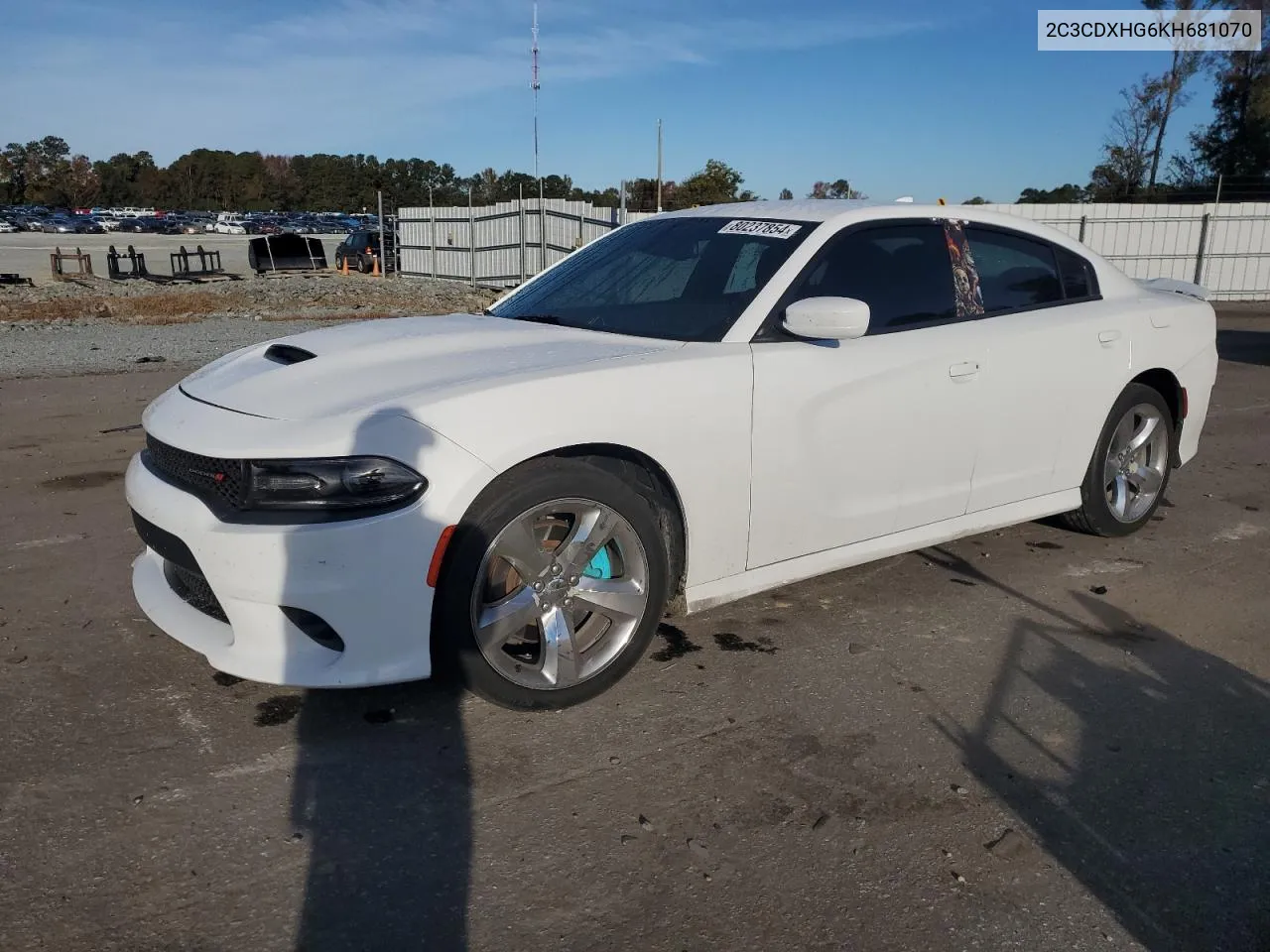 2019 Dodge Charger Gt VIN: 2C3CDXHG6KH681070 Lot: 80237854