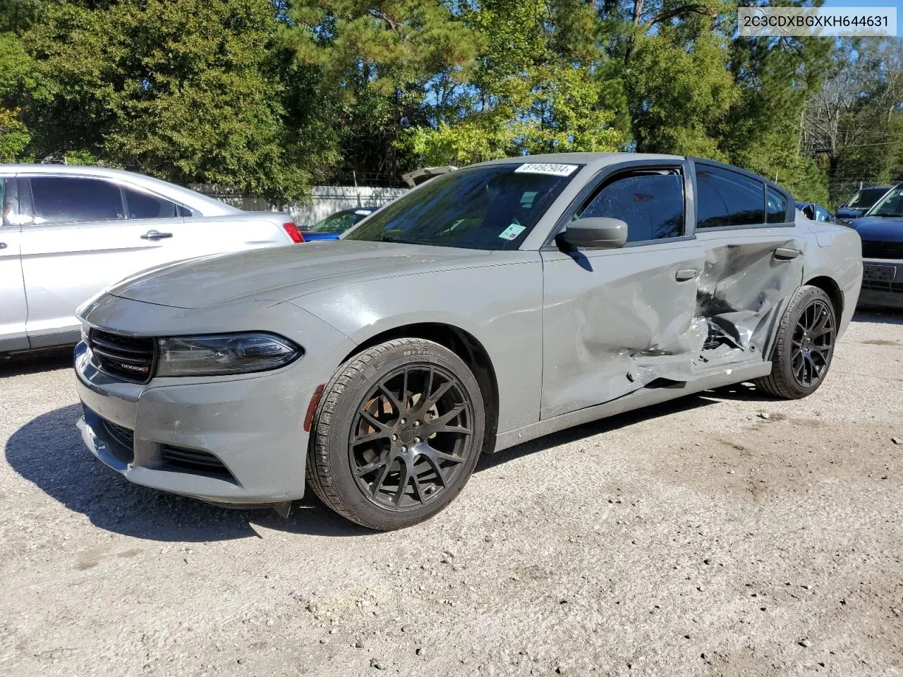 2019 Dodge Charger Sxt VIN: 2C3CDXBGXKH644631 Lot: 81492904