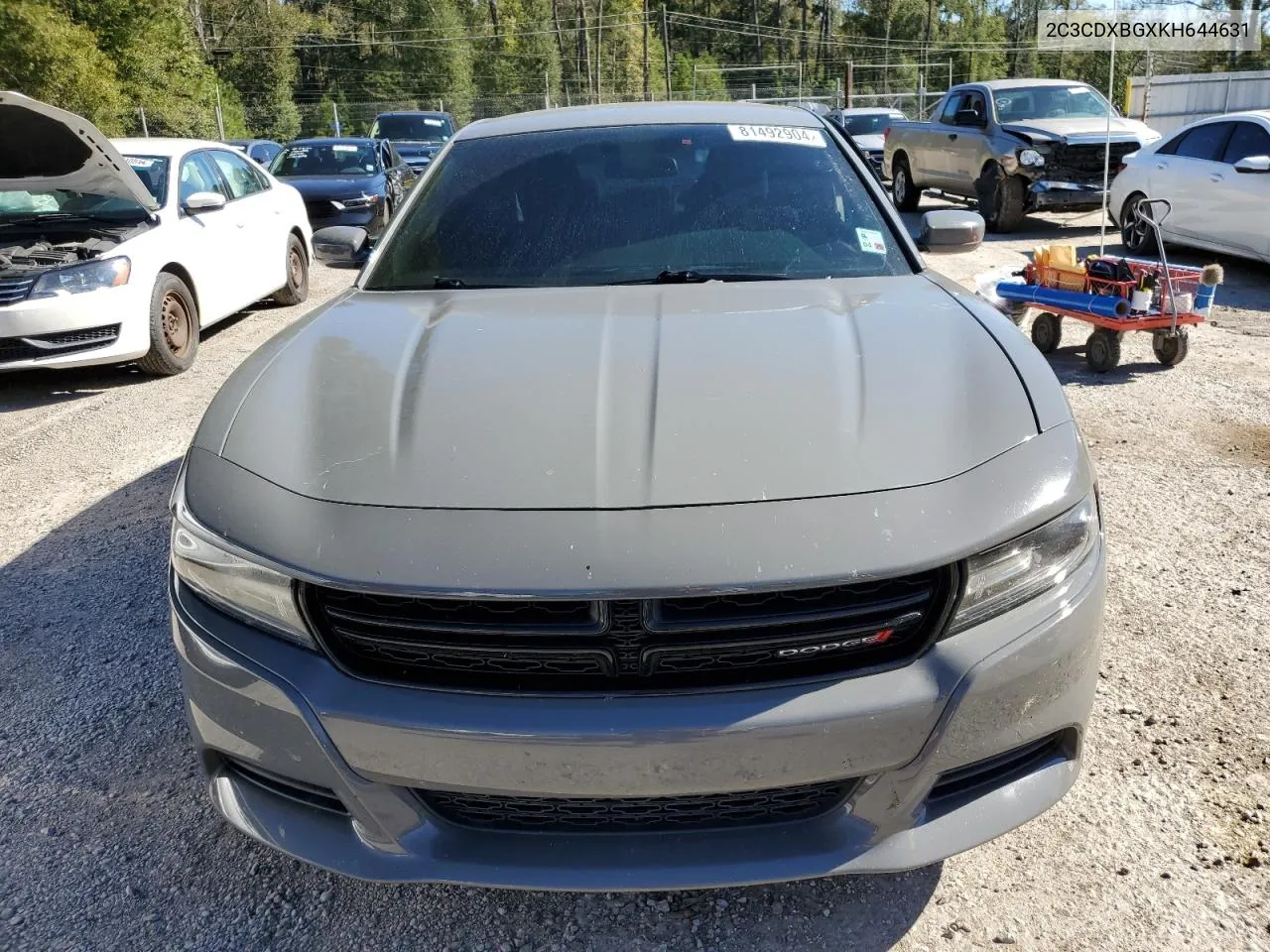 2019 Dodge Charger Sxt VIN: 2C3CDXBGXKH644631 Lot: 81492904