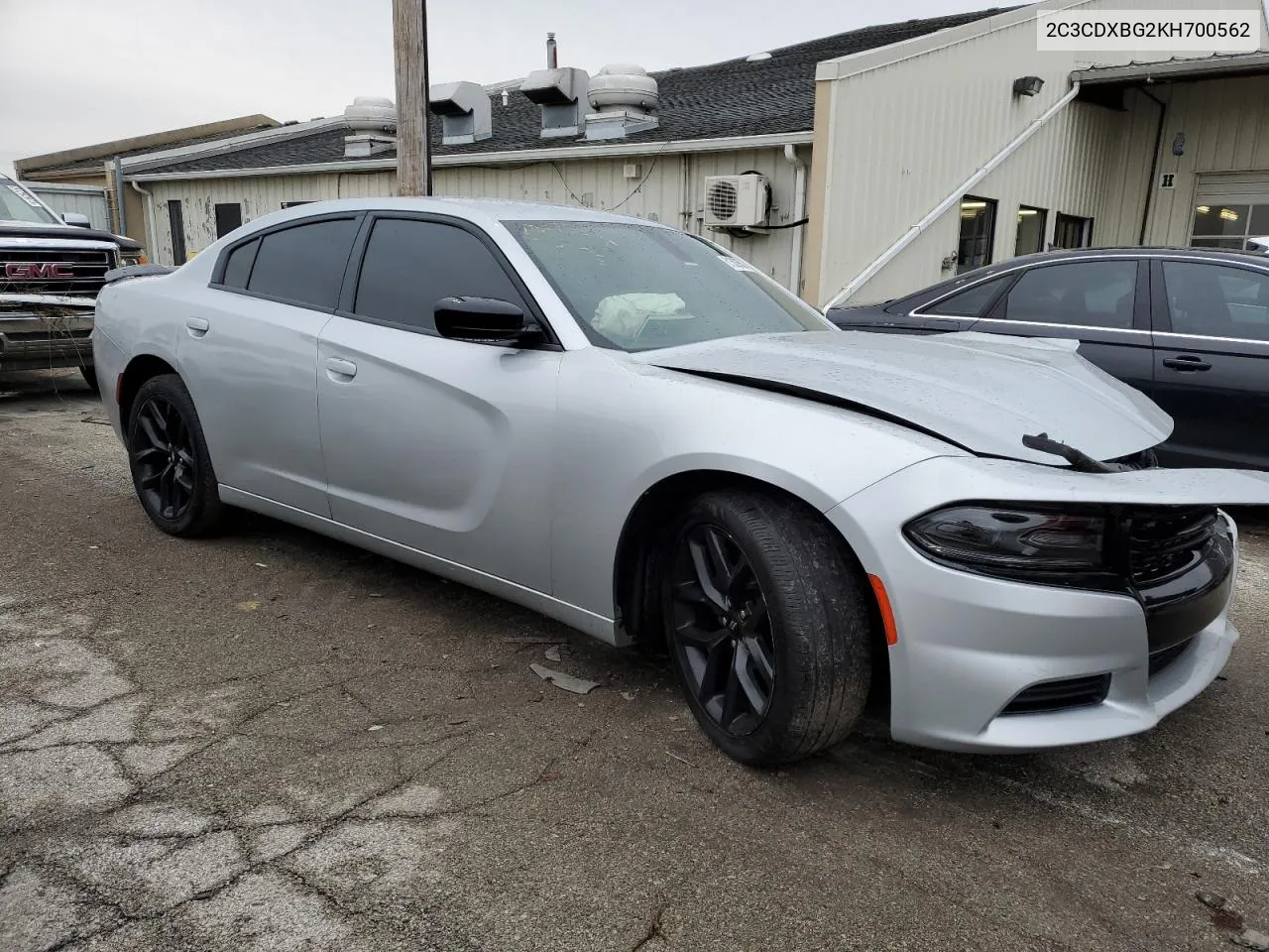 2019 Dodge Charger Sxt VIN: 2C3CDXBG2KH700562 Lot: 81582683