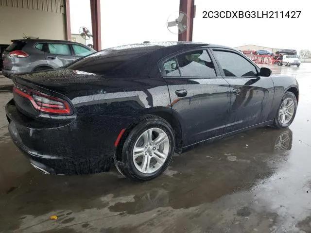 2020 Dodge Charger Sxt VIN: 2C3CDXBG3LH211427 Lot: 59703064