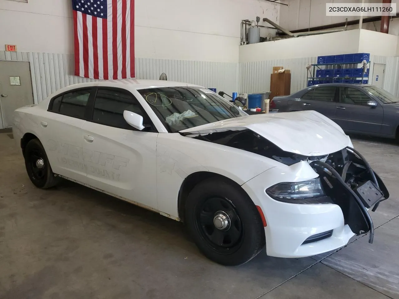 2020 Dodge Charger Police VIN: 2C3CDXAG6LH111260 Lot: 62236574