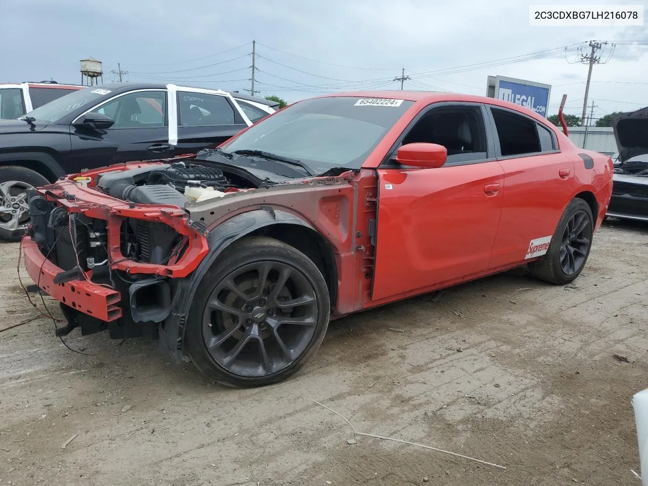 2020 Dodge Charger Sxt VIN: 2C3CDXBG7LH216078 Lot: 65402224