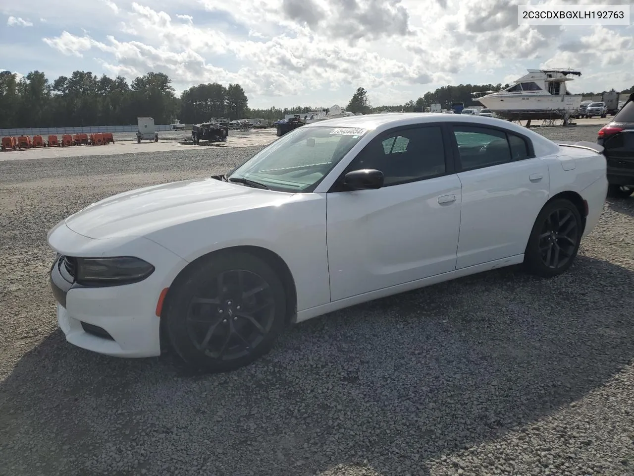 2020 Dodge Charger Sxt VIN: 2C3CDXBGXLH192763 Lot: 73459854