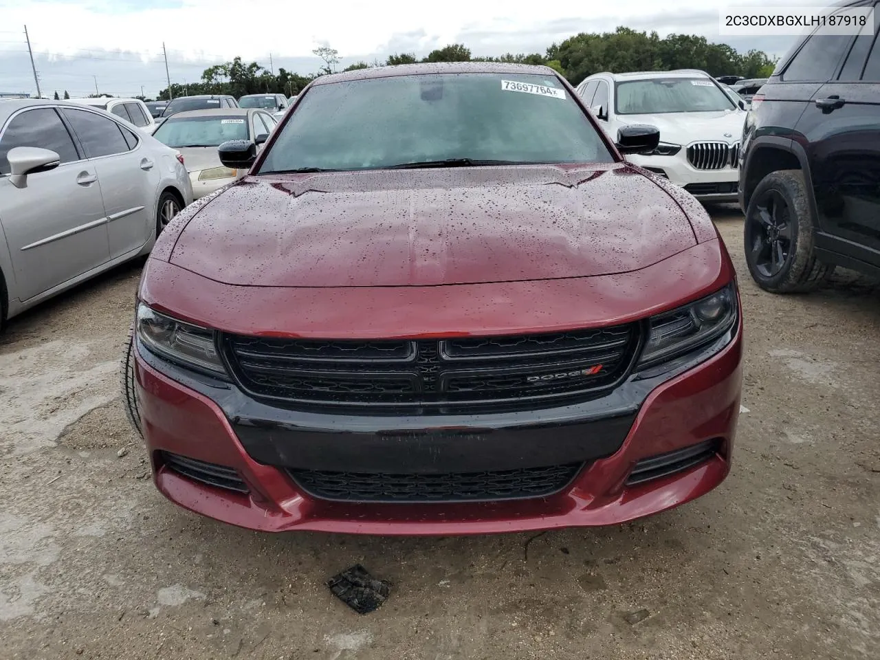 2020 Dodge Charger Sxt VIN: 2C3CDXBGXLH187918 Lot: 73697764