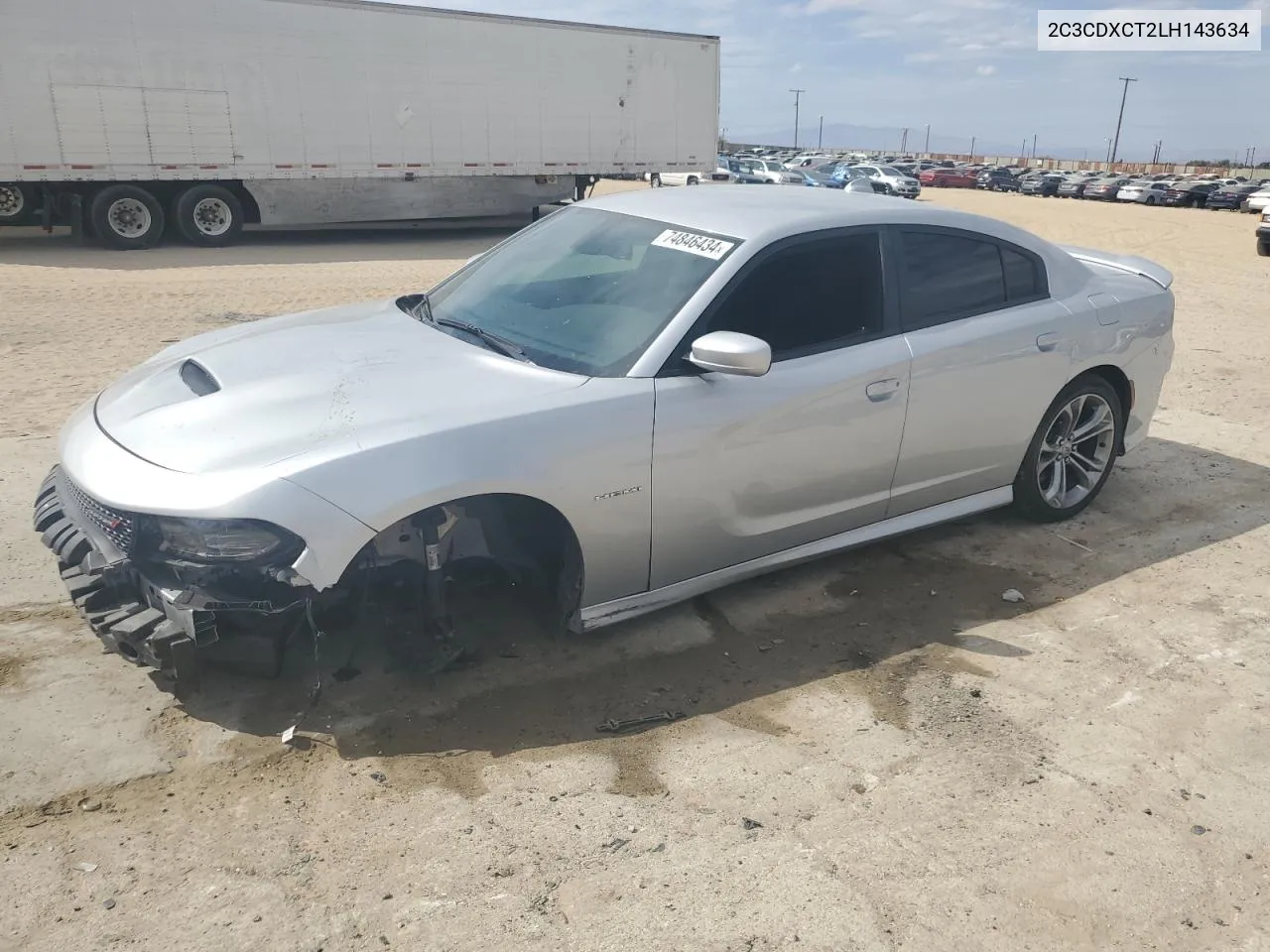 2020 Dodge Charger R/T VIN: 2C3CDXCT2LH143634 Lot: 74846434