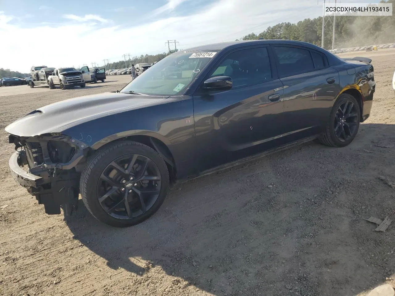 2020 Dodge Charger Gt VIN: 2C3CDXHG4LH193415 Lot: 75951214