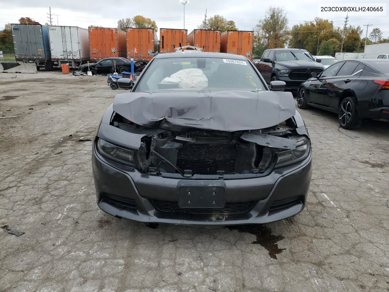 2020 Dodge Charger Sxt VIN: 2C3CDXBGXLH240665 Lot: 76987624