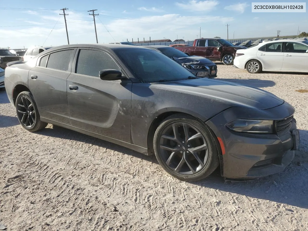 2020 Dodge Charger Sxt VIN: 2C3CDXBG8LH102428 Lot: 77793014