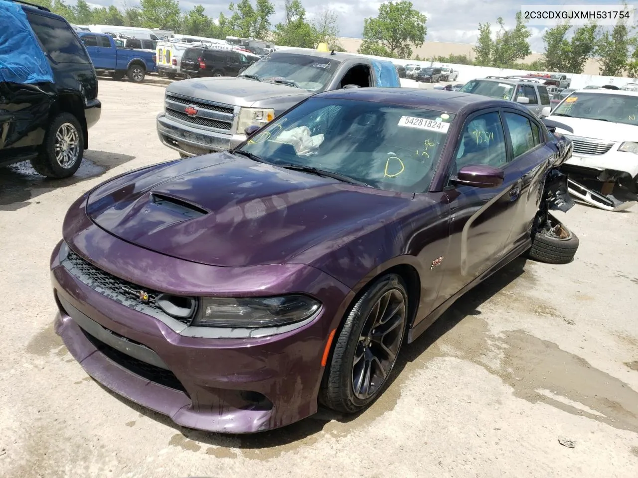 2021 Dodge Charger Scat Pack VIN: 2C3CDXGJXMH531754 Lot: 54281824