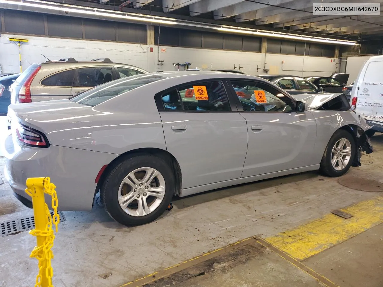 2021 Dodge Charger Sxt VIN: 2C3CDXBG6MH642670 Lot: 56857694