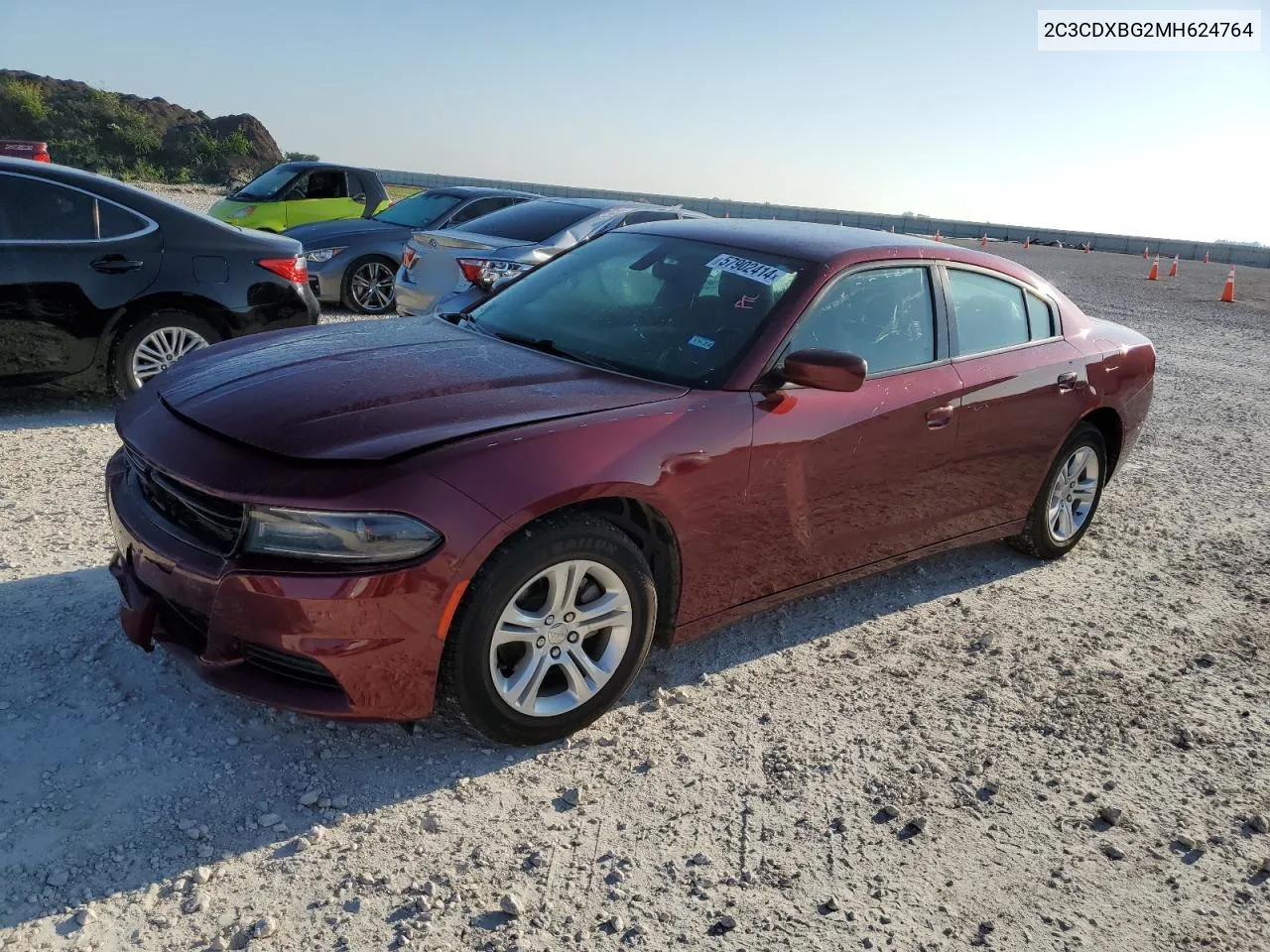 2021 Dodge Charger Sxt VIN: 2C3CDXBG2MH624764 Lot: 57902414