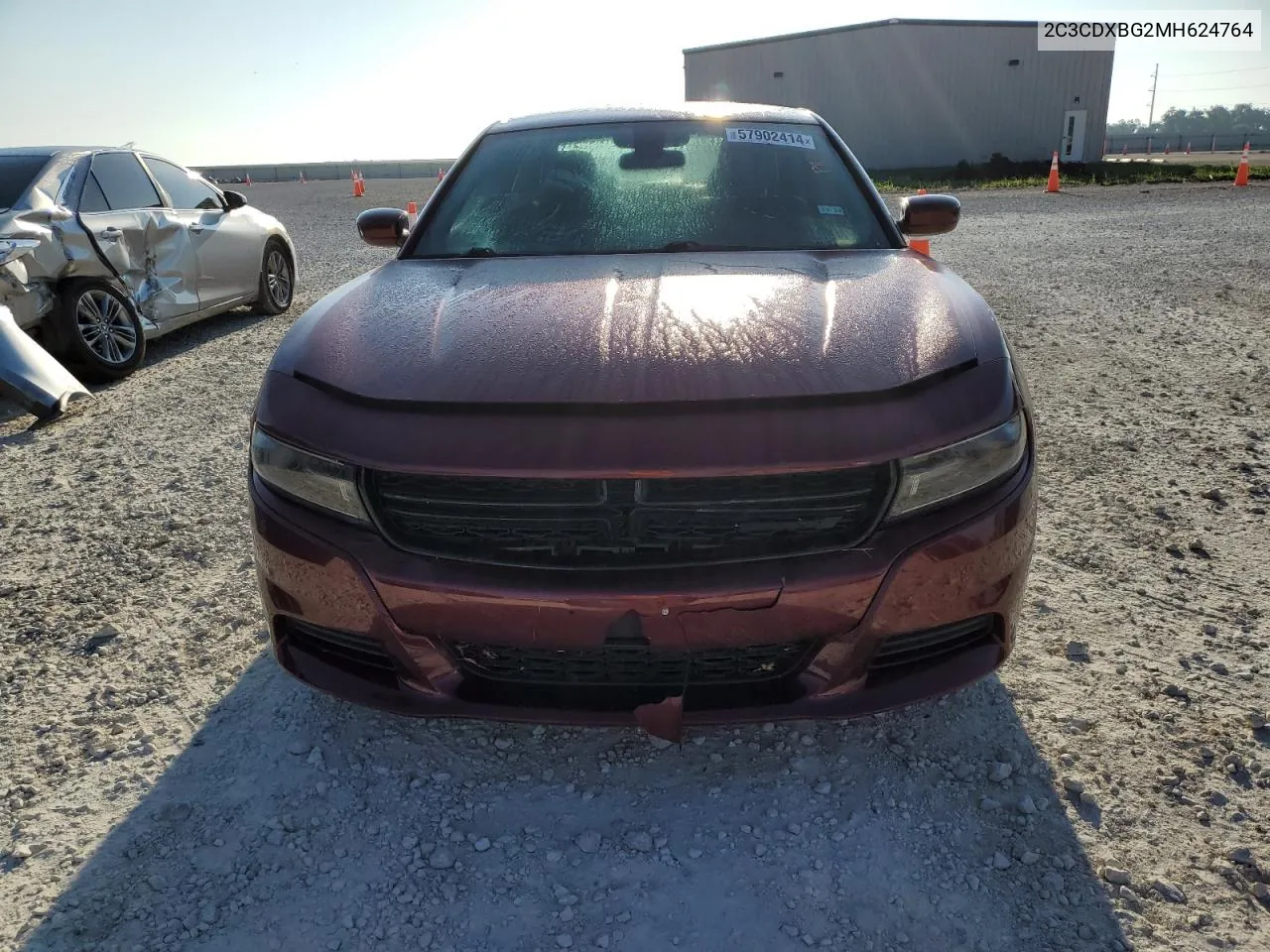 2021 Dodge Charger Sxt VIN: 2C3CDXBG2MH624764 Lot: 57902414