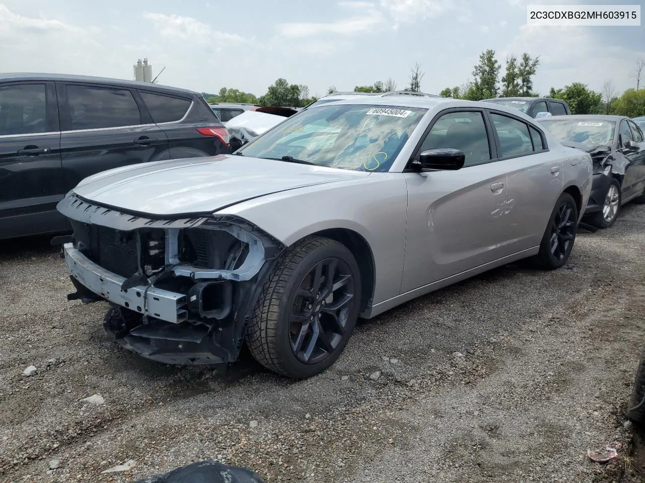 2021 Dodge Charger Sxt VIN: 2C3CDXBG2MH603915 Lot: 60945004