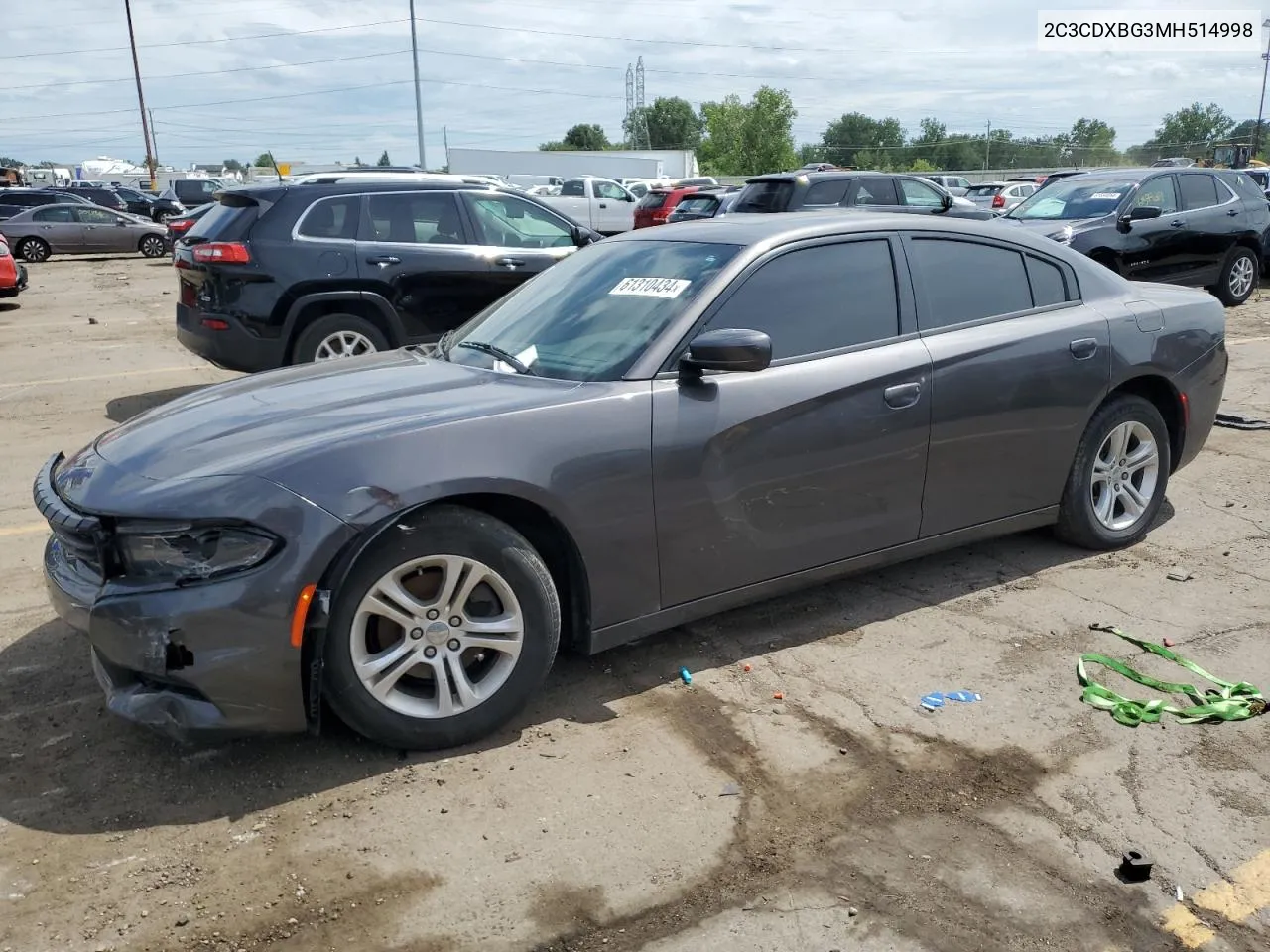 2021 Dodge Charger Sxt VIN: 2C3CDXBG3MH514998 Lot: 61310434