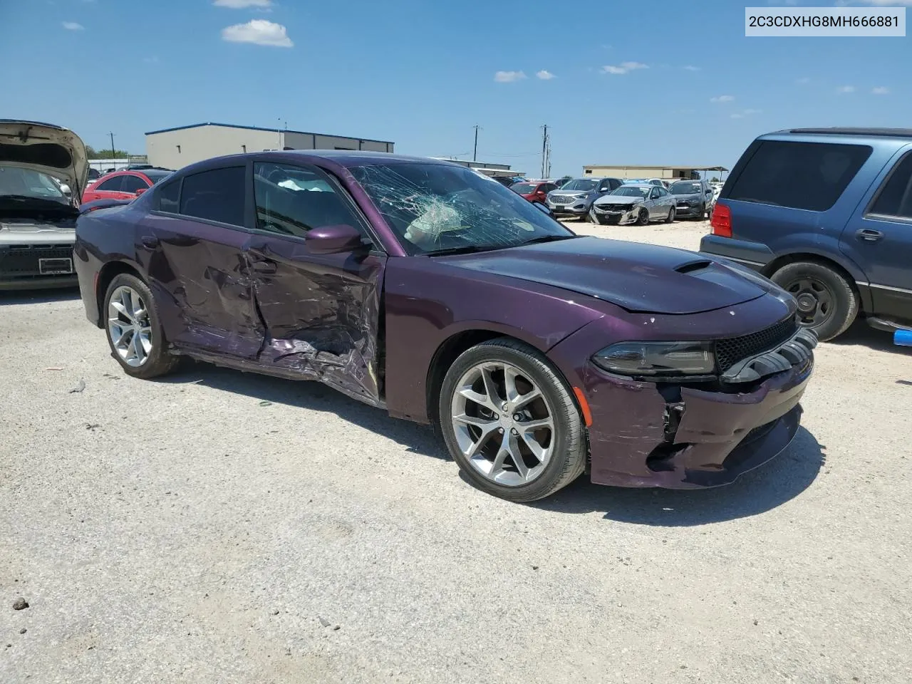 2021 Dodge Charger Gt VIN: 2C3CDXHG8MH666881 Lot: 70237574