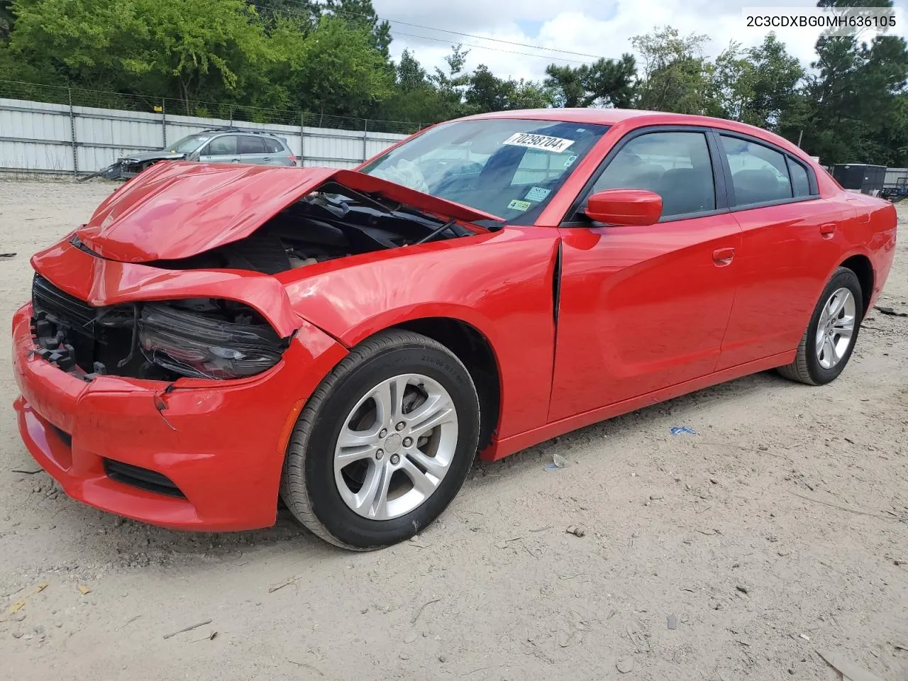 2021 Dodge Charger Sxt VIN: 2C3CDXBG0MH636105 Lot: 70298704