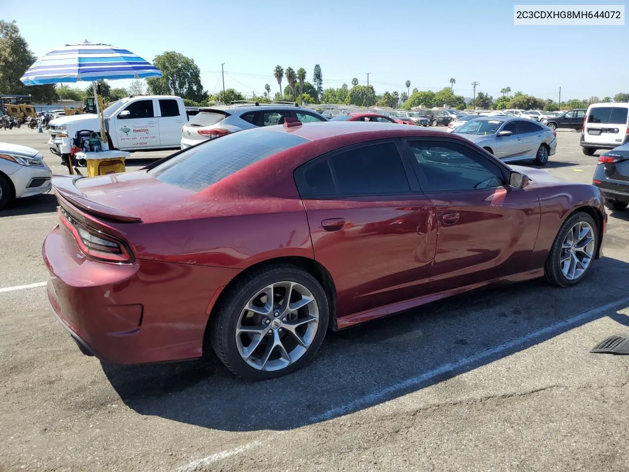 2021 Dodge Charger Gt VIN: 2C3CDXHG8MH644072 Lot: 70831084