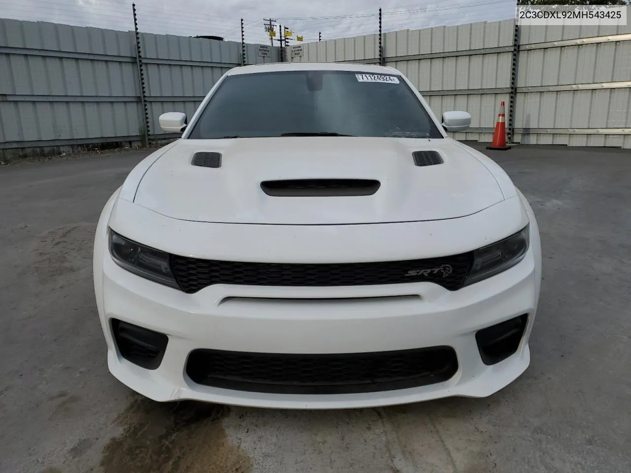 2021 Dodge Charger Srt Hellcat VIN: 2C3CDXL92MH543425 Lot: 71124924