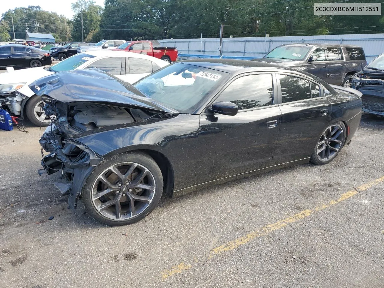 2021 Dodge Charger Sxt VIN: 2C3CDXBG6MH512551 Lot: 72642184