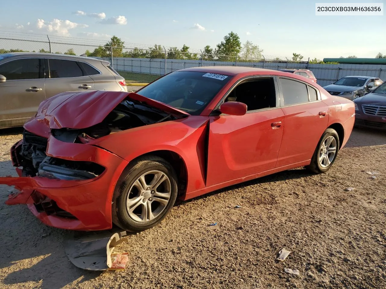 2021 Dodge Charger Sxt VIN: 2C3CDXBG3MH636356 Lot: 73791874