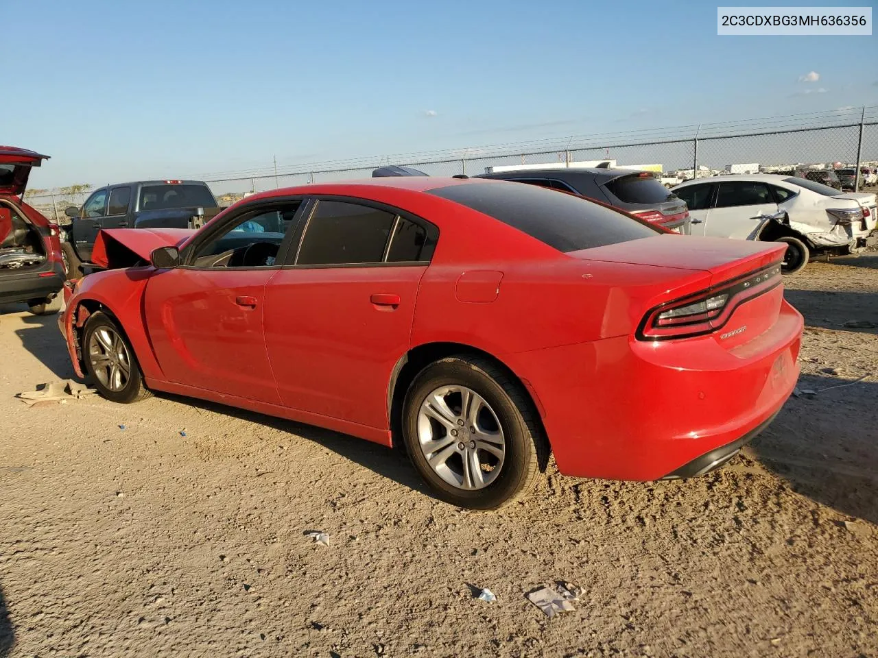 2021 Dodge Charger Sxt VIN: 2C3CDXBG3MH636356 Lot: 73791874