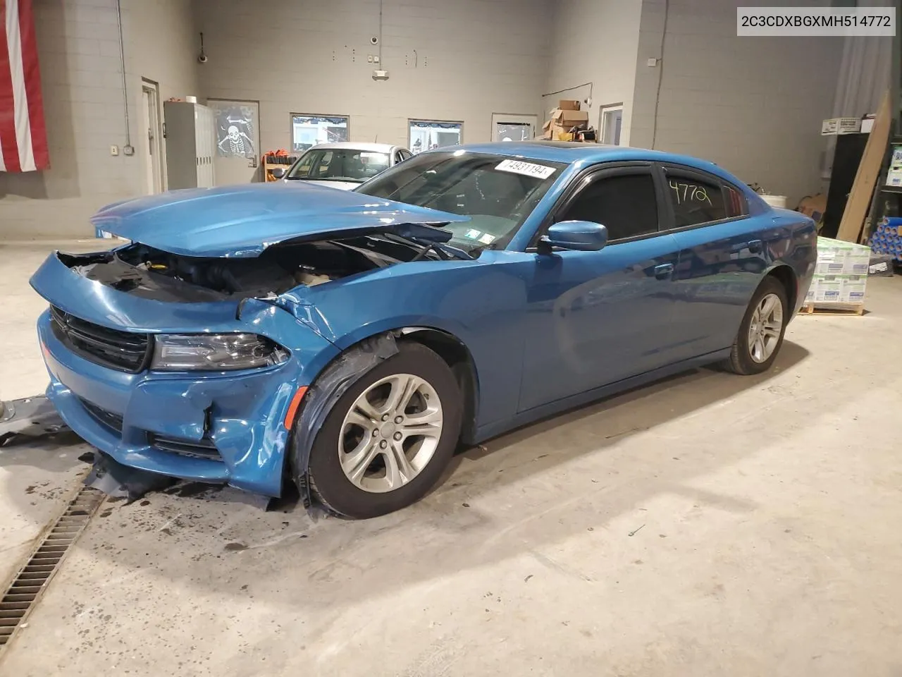 2021 Dodge Charger Sxt VIN: 2C3CDXBGXMH514772 Lot: 74931194