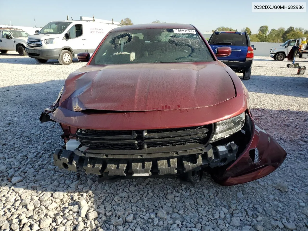 2021 Dodge Charger Sxt VIN: 2C3CDXJG0MH682986 Lot: 75697514