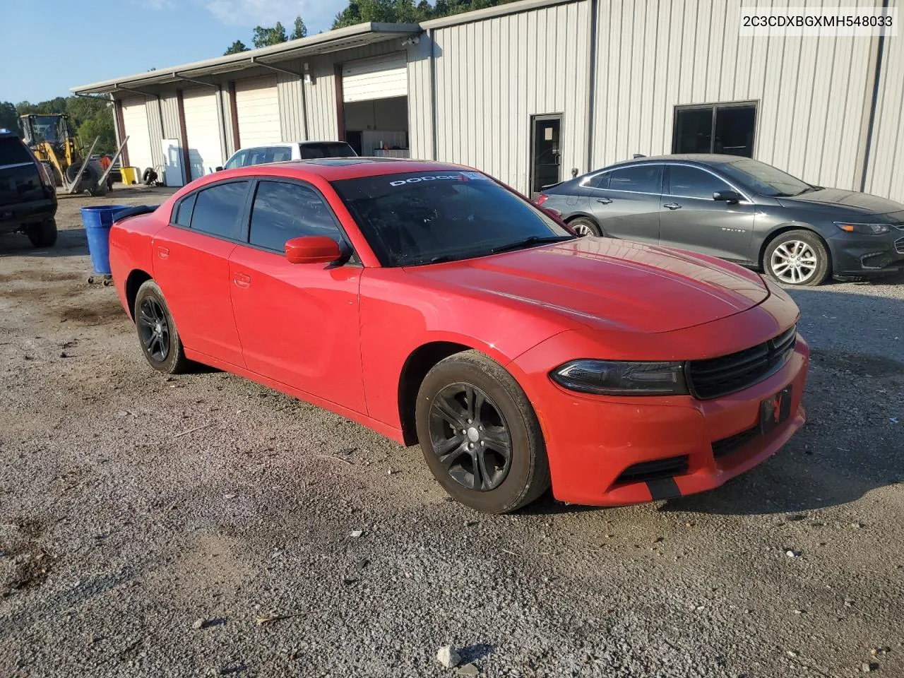 2021 Dodge Charger Sxt VIN: 2C3CDXBGXMH548033 Lot: 75811964