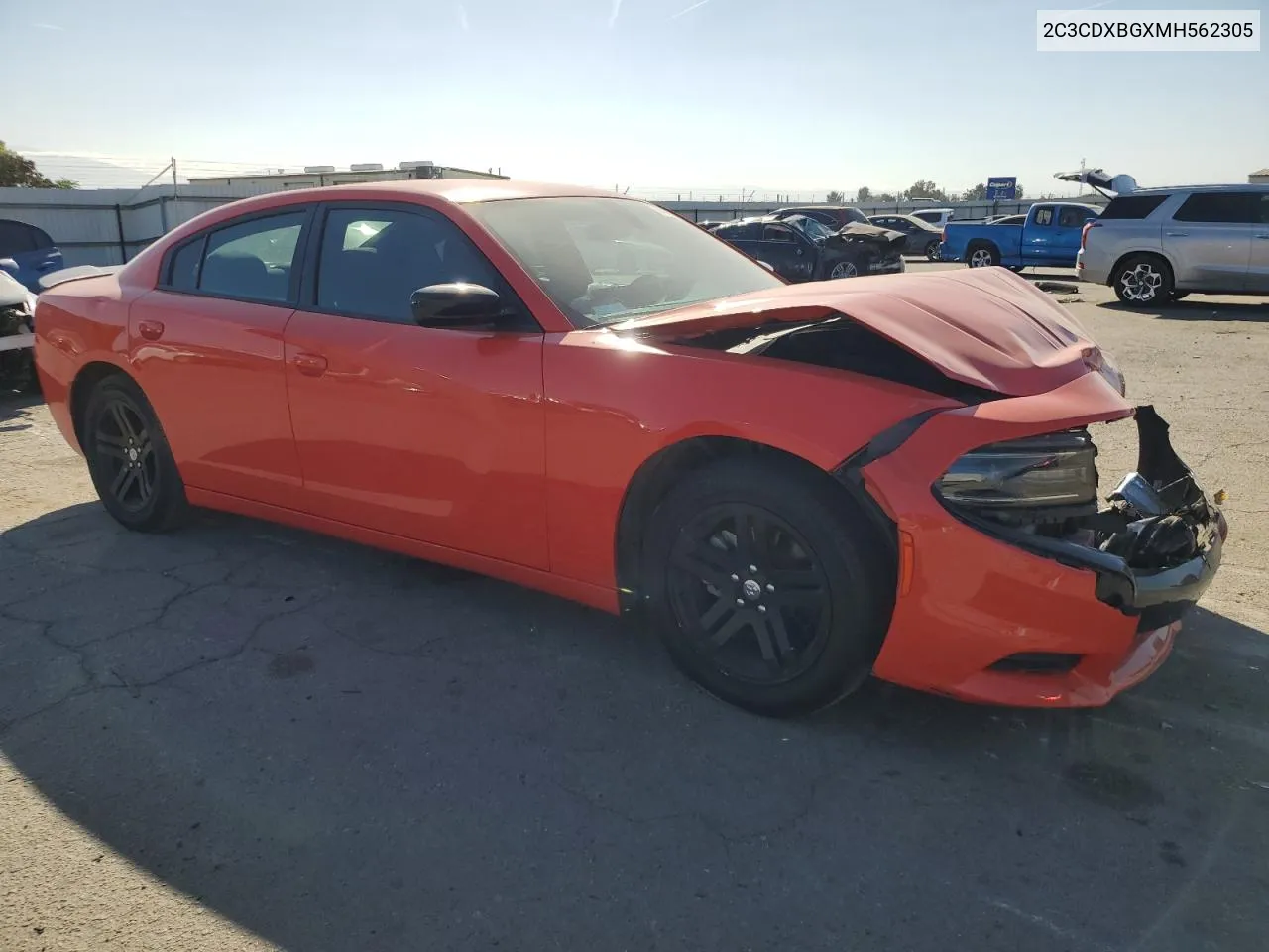 2021 Dodge Charger Sxt VIN: 2C3CDXBGXMH562305 Lot: 76414594